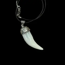 Pendant with Authentic Bear Fang on Textile Cord – Timeless Symbol of Wilderness and Strength