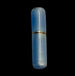 Elegant Preservation: Brass Medicinal Flask with Enamel Design and Velvet-Lined Case