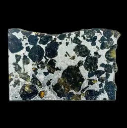 17.372 g Pallasite meteorite slice showcasing Widmanstätten pattern, 4 bln years old
