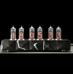 Saturn-5 Clock in Nero Marquina Marble – Masterpiece of Design and Craftsmanship