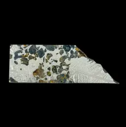 29.54 g Pallasite  meteorite slice showcasing Widmanstätten pattern, 4 bln years old