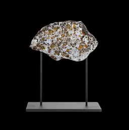 Rare pallasite meteorite with olivine crystals (Seymchan), 262 g, 4 bln years old, Russia