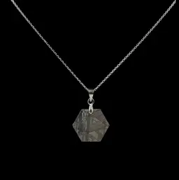 Hexagonal Elegance: Muonionalusta Meteorite Necklace