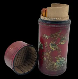 Chinese Fortune Sticks in Hand-Painted Lacquer Case – A Spiritual Artifact from 1950-1960s China