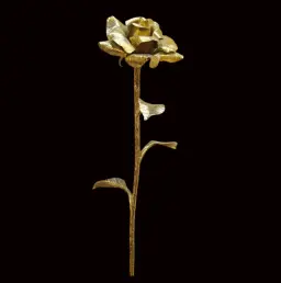 Golden Elegance: Forged Bronze Rose