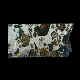21.22 g Pallasite  meteorite slice showcasing Widmanstätten pattern, 4 bln years old