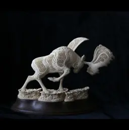 Mammoth ivory sculpture “Moose” high quality mammoth tusk