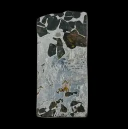 27.8 g Pallasite meteorite slice with full Widmanstätten pattern, etched to perfection