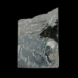19.3 g Seymchan meteorite slice, lustrous Widmanstätten pattern, from Siberian impact
