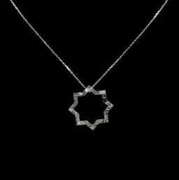 Cosmic Octagon: Muonionalusta Meteorite Necklace of Rare Design