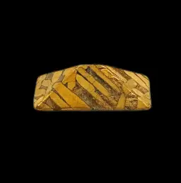 5.565 g Seymchan meteorite fragment, 24k gold gilded, Widmanstätten pattern, 4 bln years old, Russia