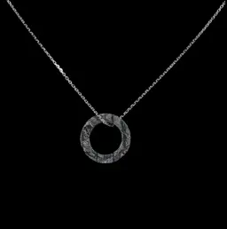 Eternal Circle: Round Muonionalusta Meteorite Necklace