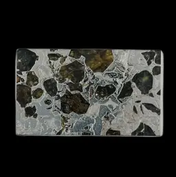 21.8 g Seymchan meteorite slice with etched Widmanstätten texture, Russia