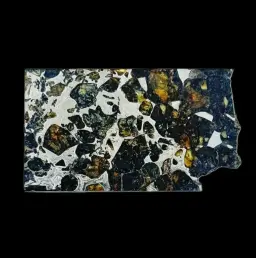 12.03 g Pallasite meteorite slice showcasing Widmanstätten pattern, 4 bln years old