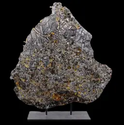 Rare pallasite meteorite with olivine crystals (Seymchan), 4 bln years old, 603 g, Russia