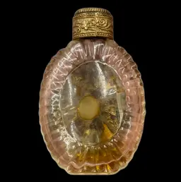 Vintage Glass Perfume Bottle with Golden Cap – Timeless Symbol of Elegance