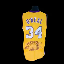 Shaquille O'Neal（奧尼爾）親筆簽名洛杉磯湖人球衣