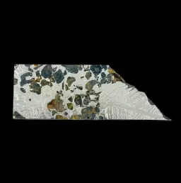 29.54 g Seymchan meteorite slice showcasing Widmanstätten pattern, 4 bln years old, Russia