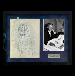 Christian Dior Personal sketch with handwritten notes