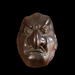 Centuries-Old Iron Kabuki Mask: The Face of Jealousy in Japanese Theater