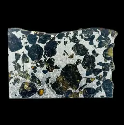 17.372 g Seymchan meteorite slice showcasing Widmanstätten pattern, 4 bln years old, Russia