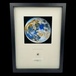 0.957 gr Lunar Meteorite “Bechar 003” – Celestial Treasure in Wooden Frame