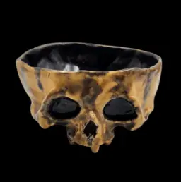 Koichi Suzuki Bizen Ceramic Kapala, Japanese Esoteric Buddhist Skull Cup