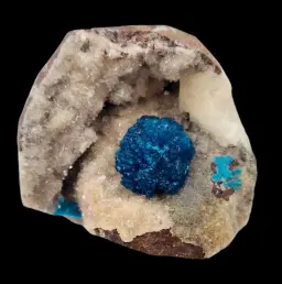 Azurite on Kaolinitic Aleurolite – A Vivid Blue Gem of Geological Harmony