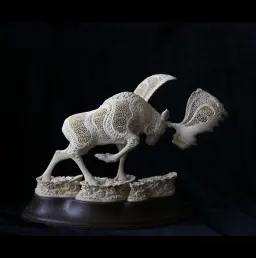 Mammoth ivory sculpture “Moose” high quality mammoth tusk
