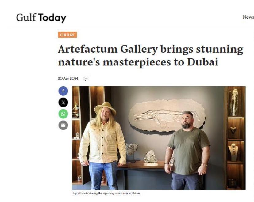 Artefactum Gallery brings stunning nature’s masterpieces to Dubai