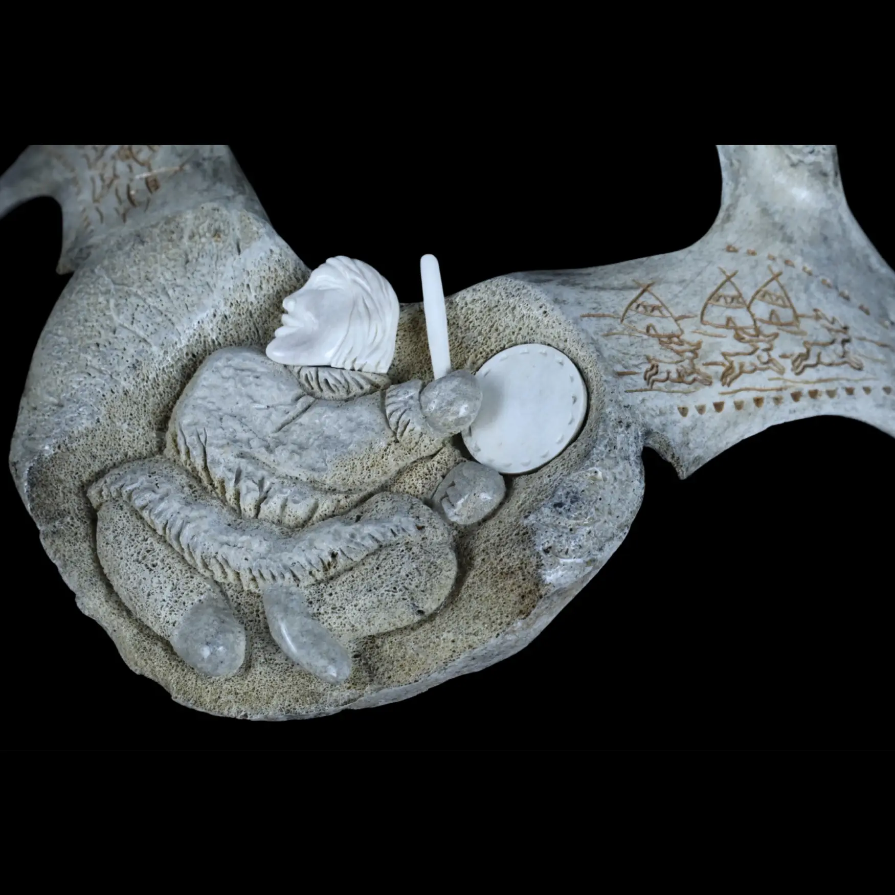 Rare Whale Vertebra with Traditional Northern Engravings – A Unique Cultural Artifact - preview photo 5123