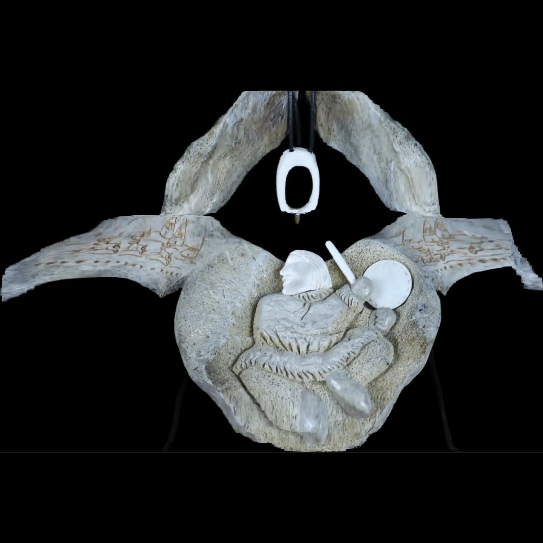 Rare Whale Vertebra with Traditional Northern Engravings – A Unique Cultural Artifact - preview photo 3123