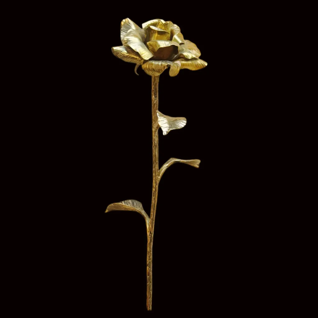 Golden Elegance: Forged Bronze Rose
