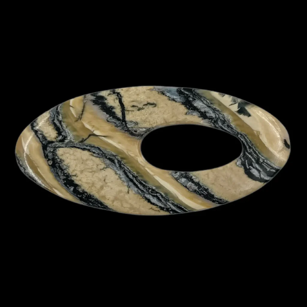 Strata of Time – Fossilized Mammoth Tusk Slice, 179g