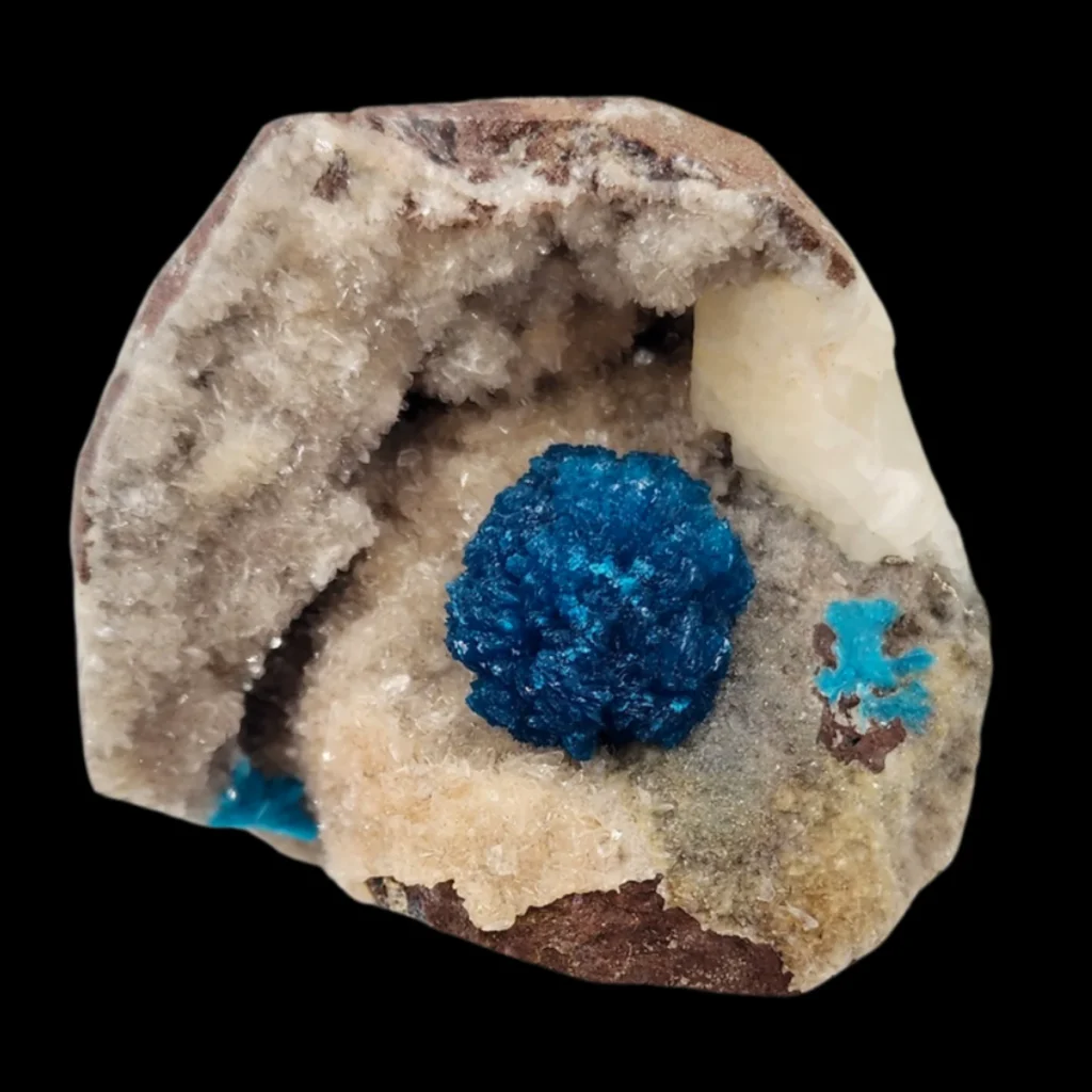 Azurite on Kaolinitic Aleurolite – A Vivid Blue Gem of Geological Harmony