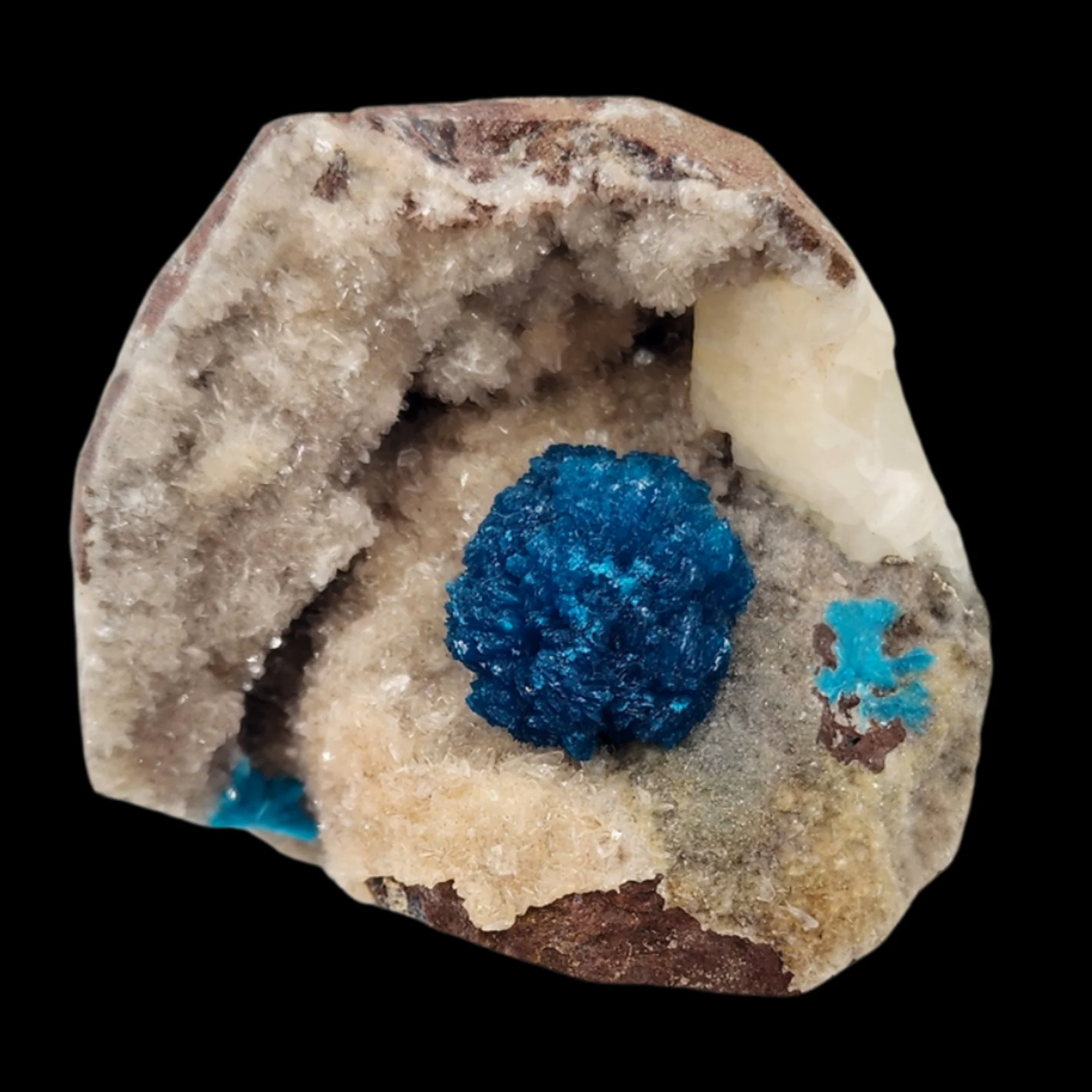AKA-1-2 Azurite on Kaolinitic Aleurolite – A Vivid Blue Gem of Geological Harmony - preview photo 1123