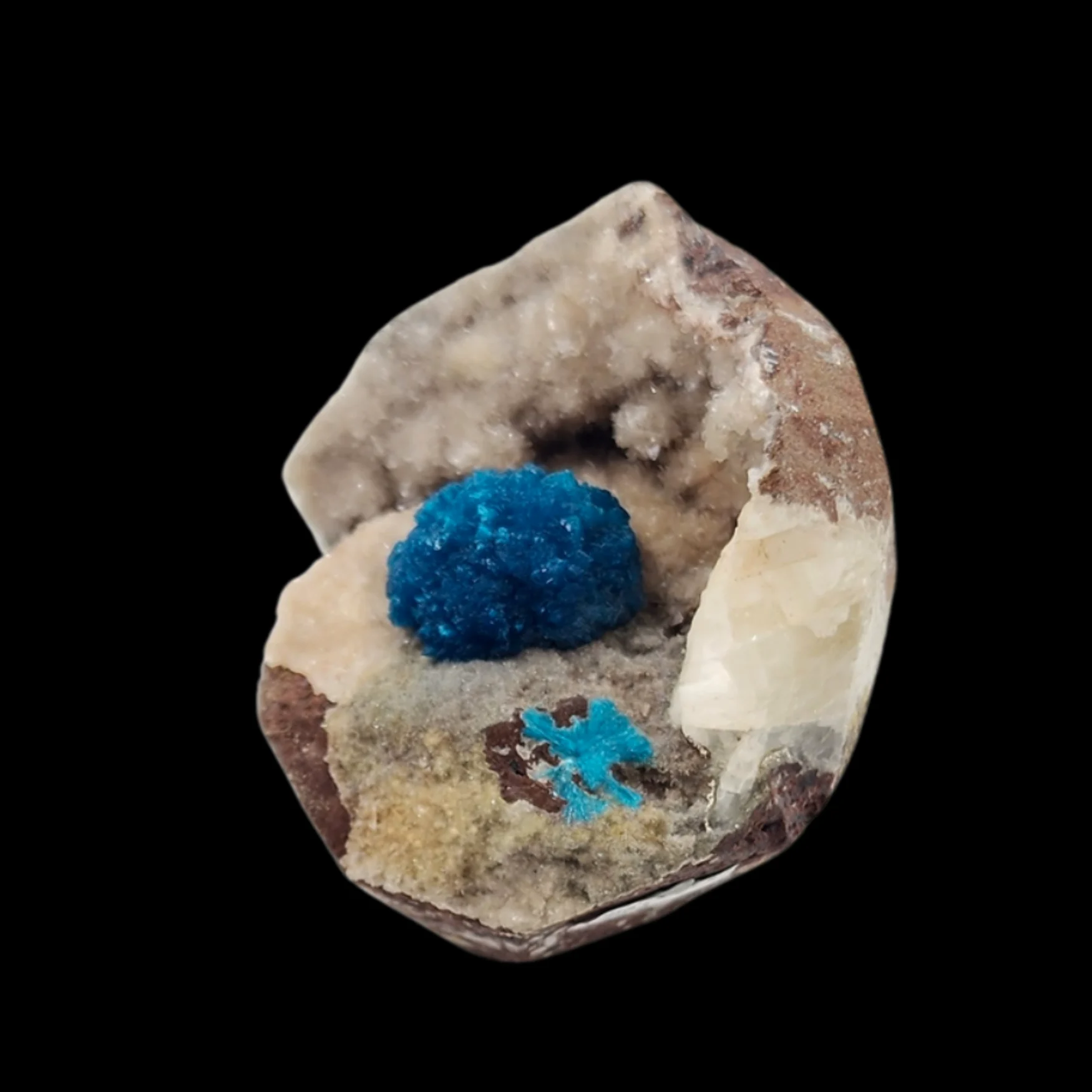 AKA-1-3 Azurite on Kaolinitic Aleurolite – A Vivid Blue Gem of Geological Harmony - preview photo 2123