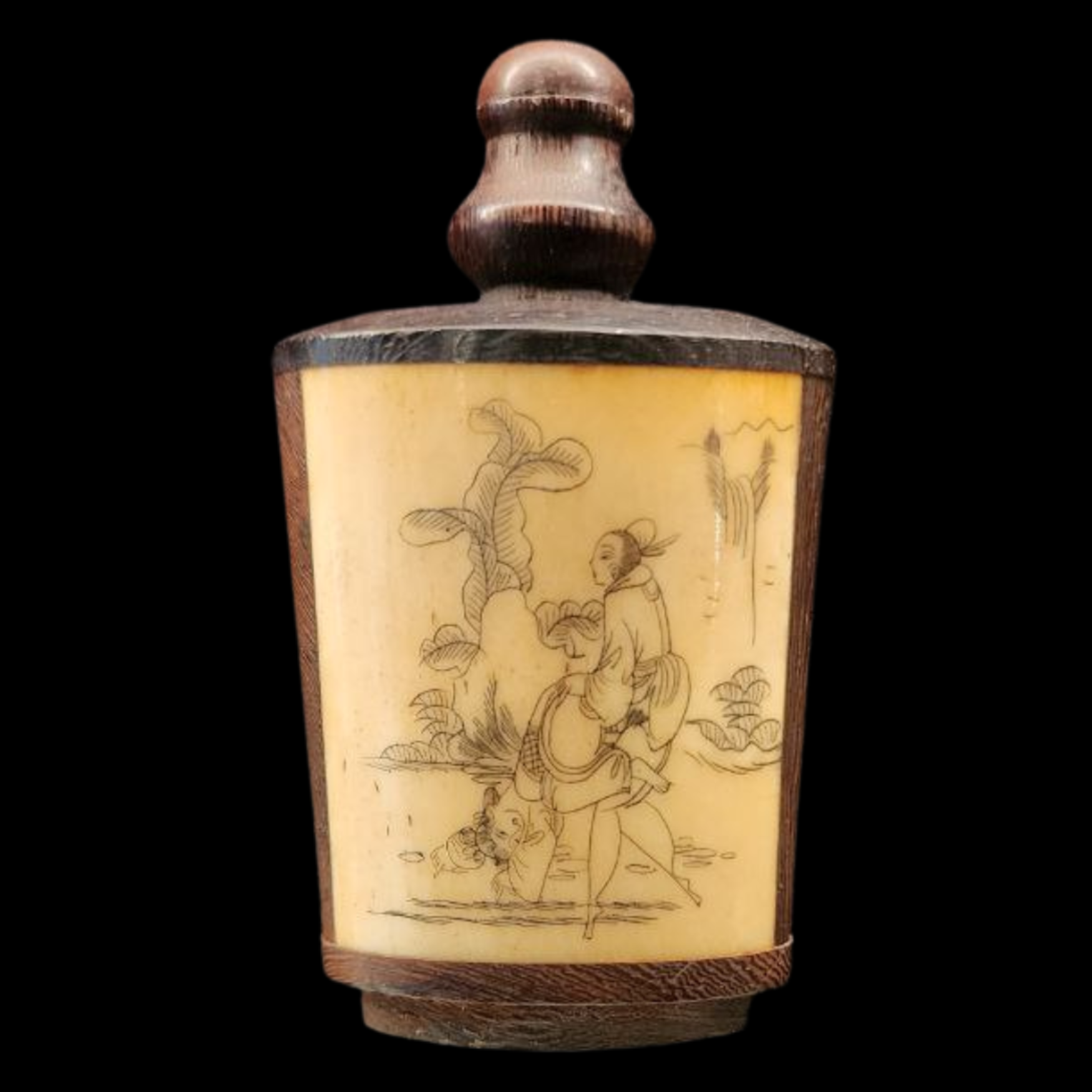 ECH-2 Antique Chinese Bone and Wood Oil Bottle - preview photo 2123