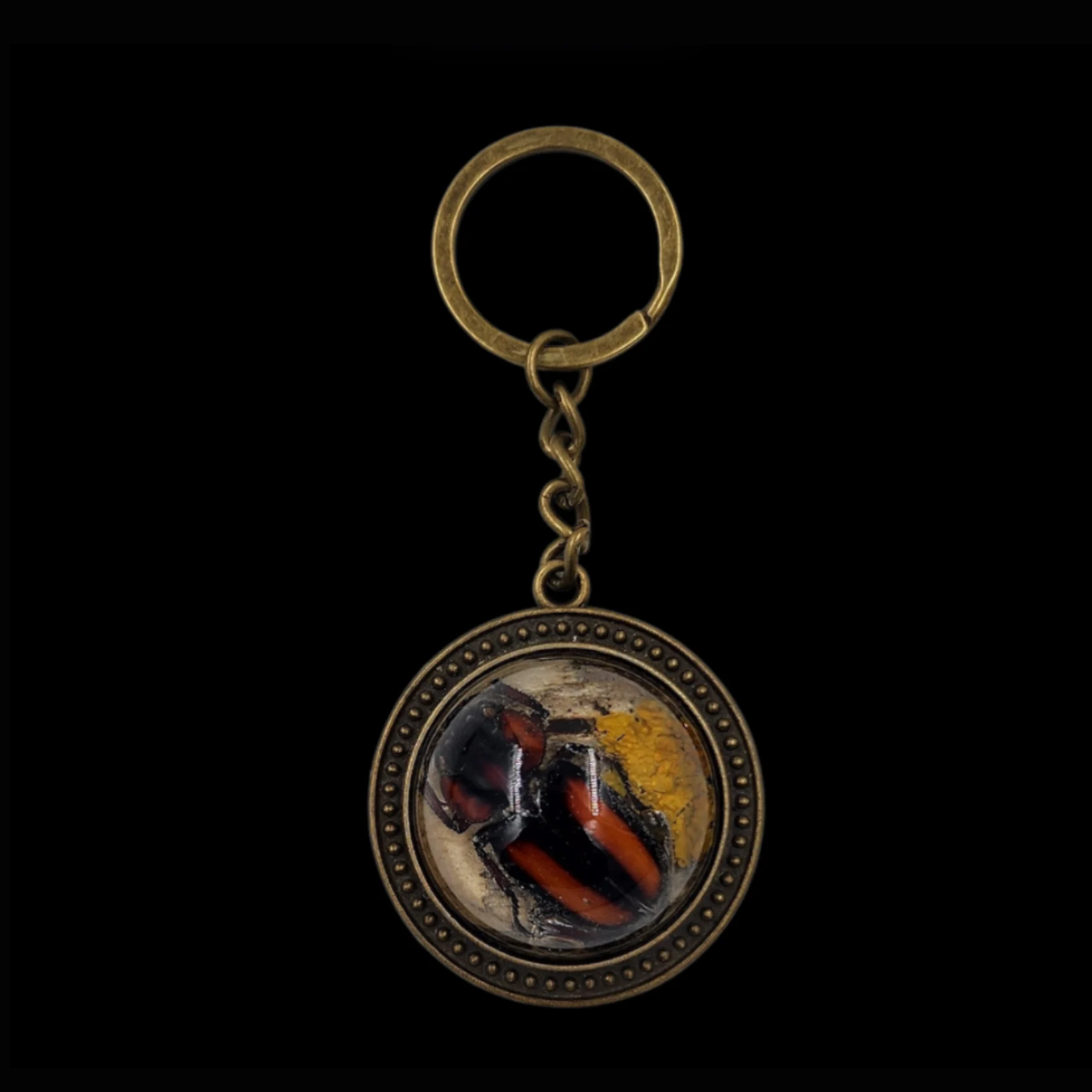 KB-05 Keychain Featuring a Real Red-and-Black Flower Beetle - preview photo 2123