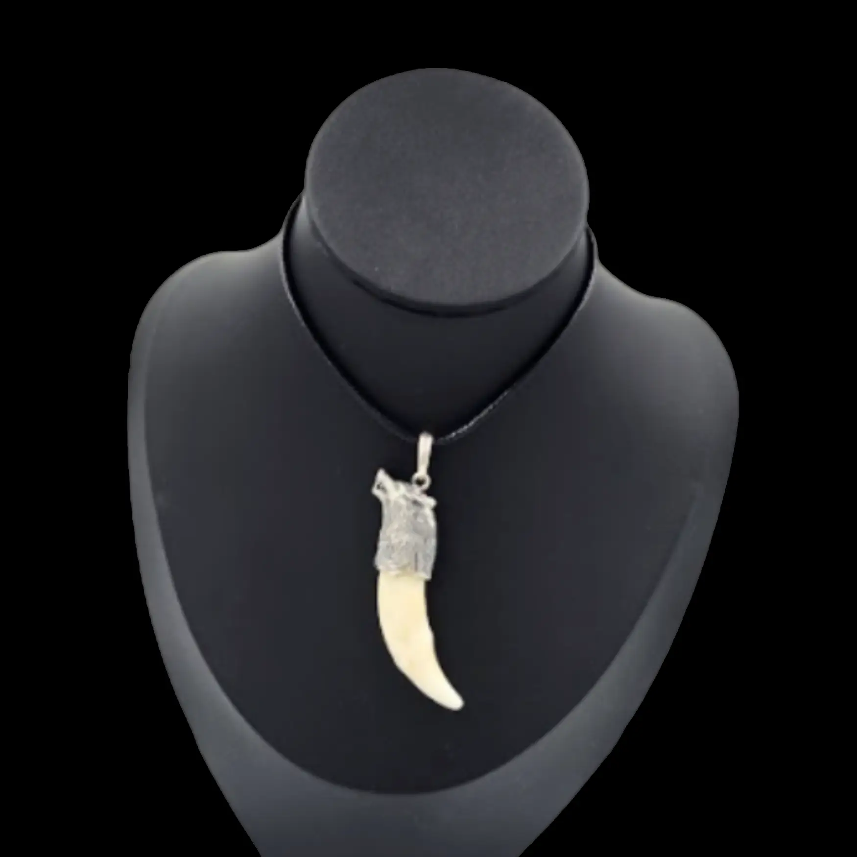 Wolf Tooth Pendant in Silver with Wolf Head Design - preview photo 2123