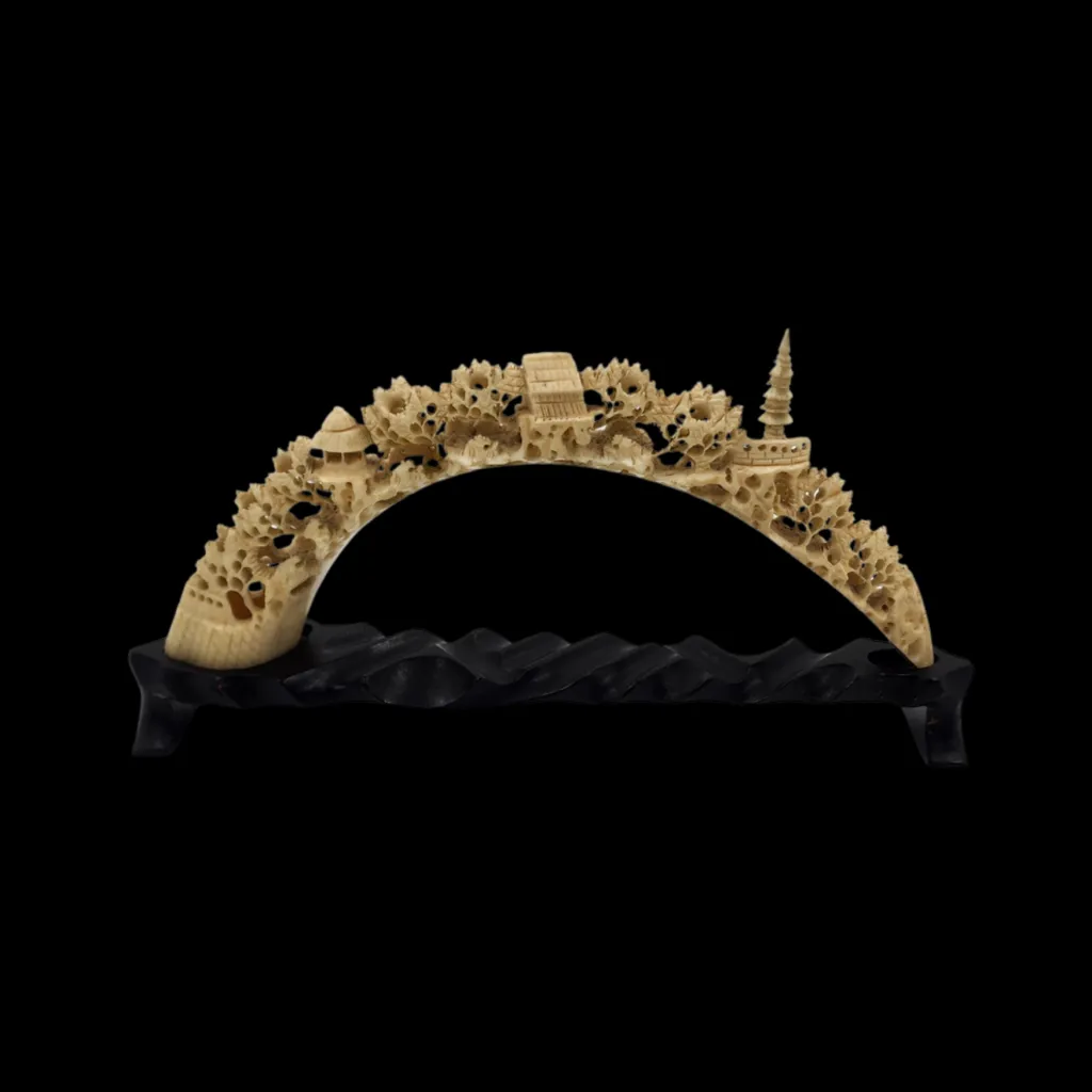 Japanese table decoration made from hippopotamus tusk - preview photo 2123
