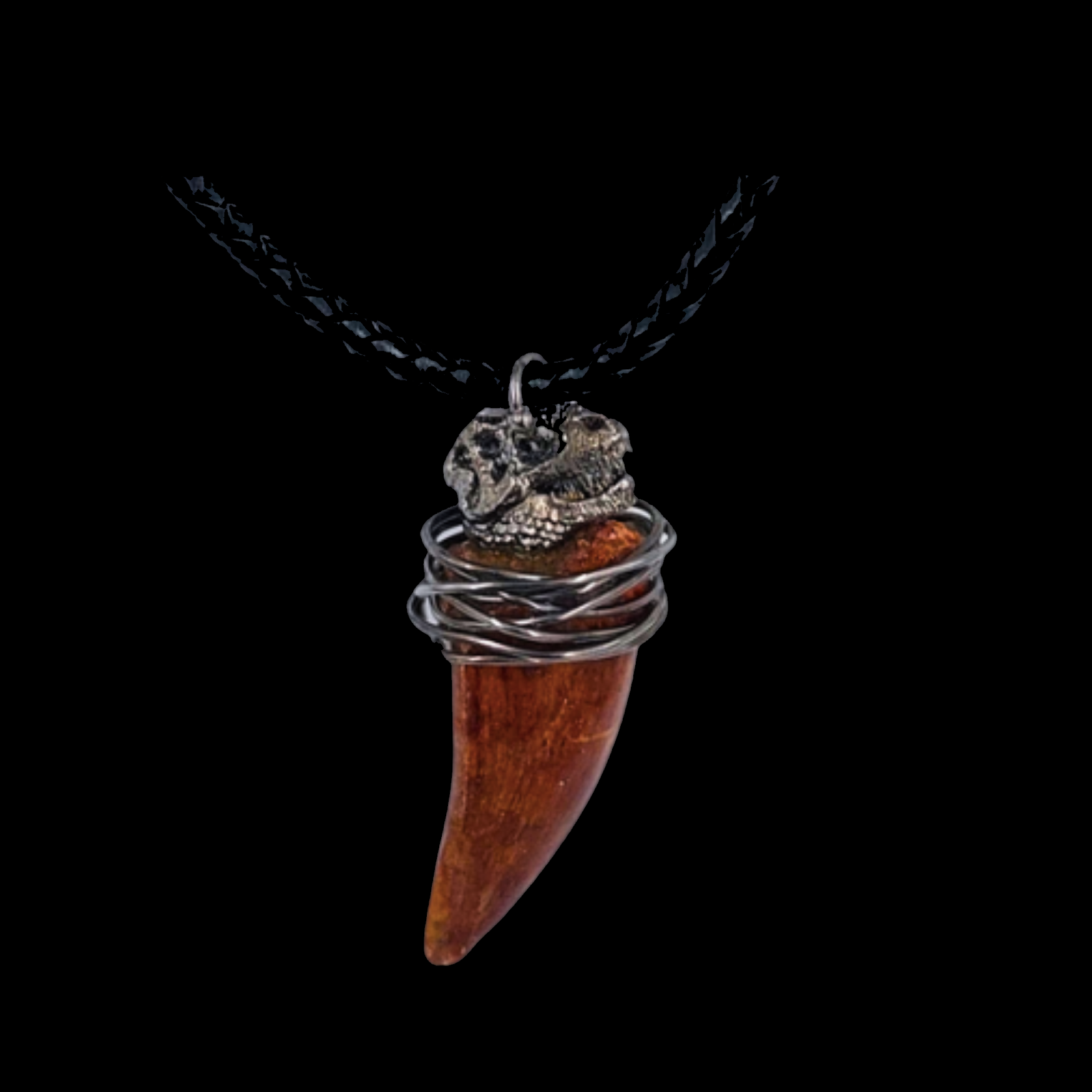Silver pendant with Carcharodontosaurus tooth, 7.2 cm - preview photo 2123