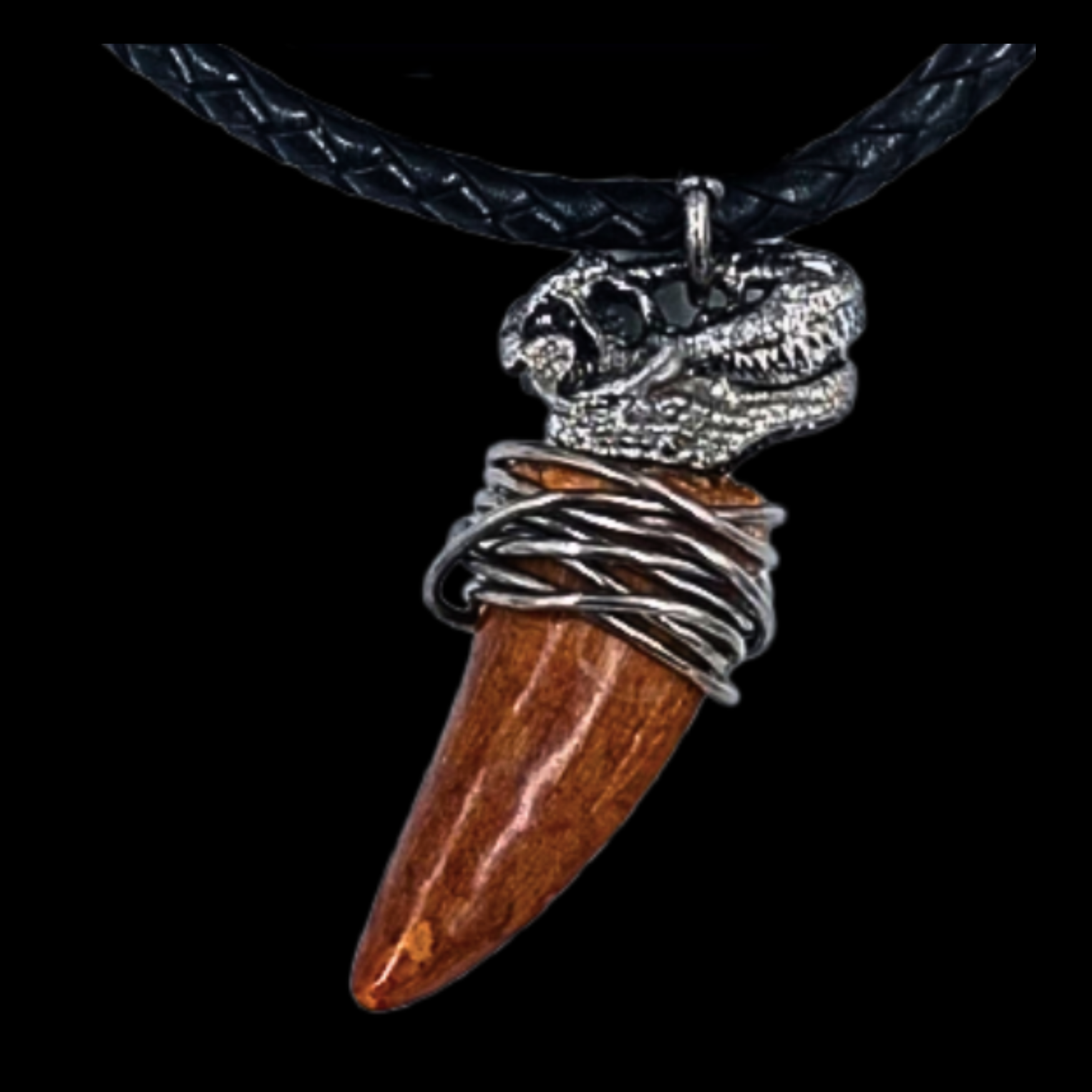 Silver pendant with Carcharodontosaurus tooth, 5.1. cm - preview photo 2123