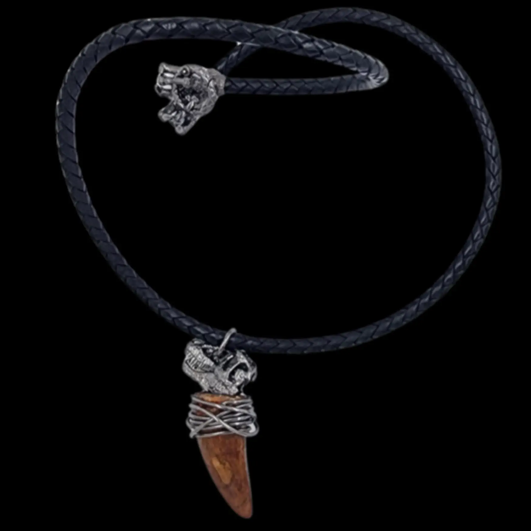 Silver pendant with Carcharodontosaurus tooth, 5.1. cm - preview photo 1123