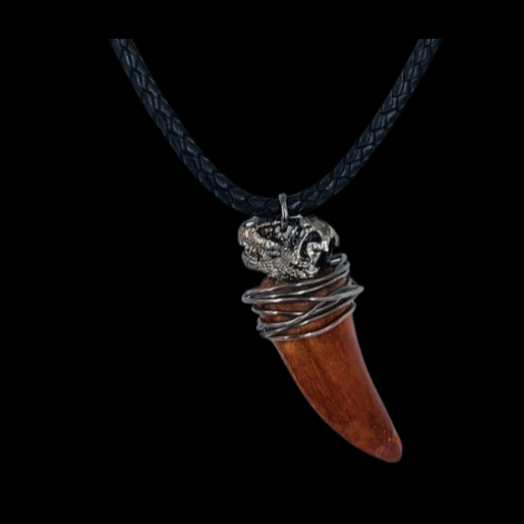 Silver pendant with Carcharodontosaurus tooth, 7.2 cm - preview photo 3123