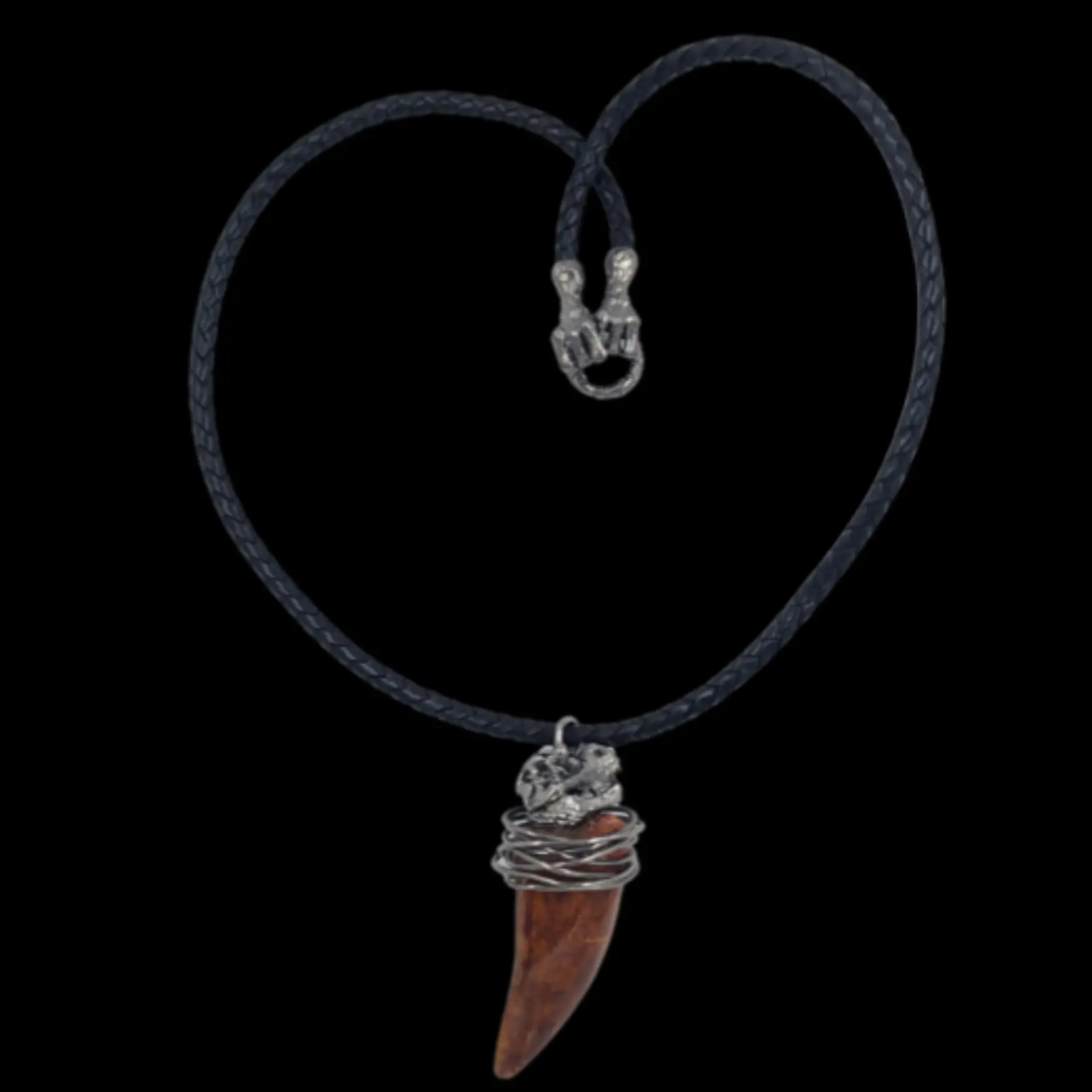 Silver pendant with Carcharodontosaurus tooth, 7.2 cm - preview photo 1123