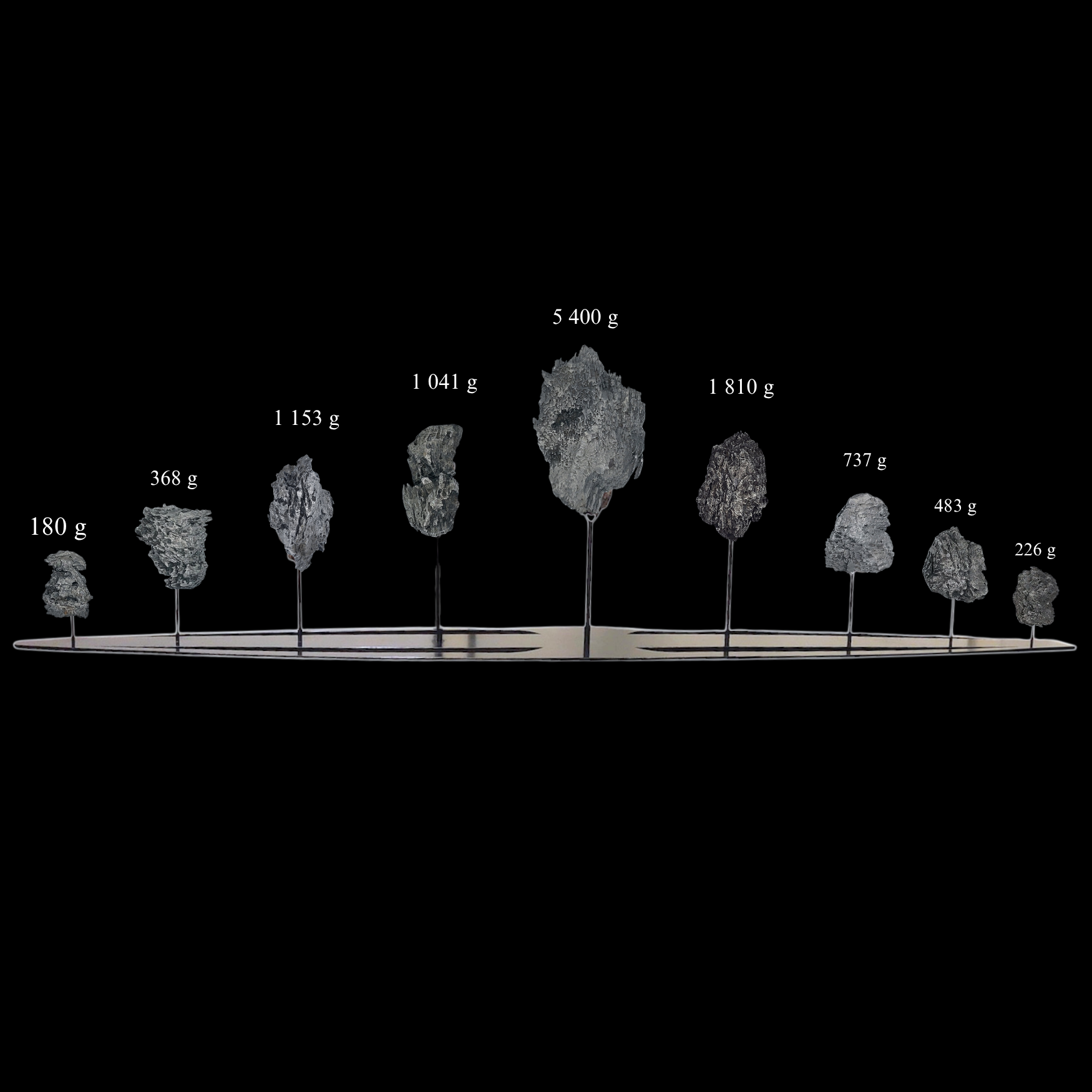 Monumental Composition of 9 Dronino Iron Meteorites - 11,444 g of Primordial Solar System Material - preview photo 4123
