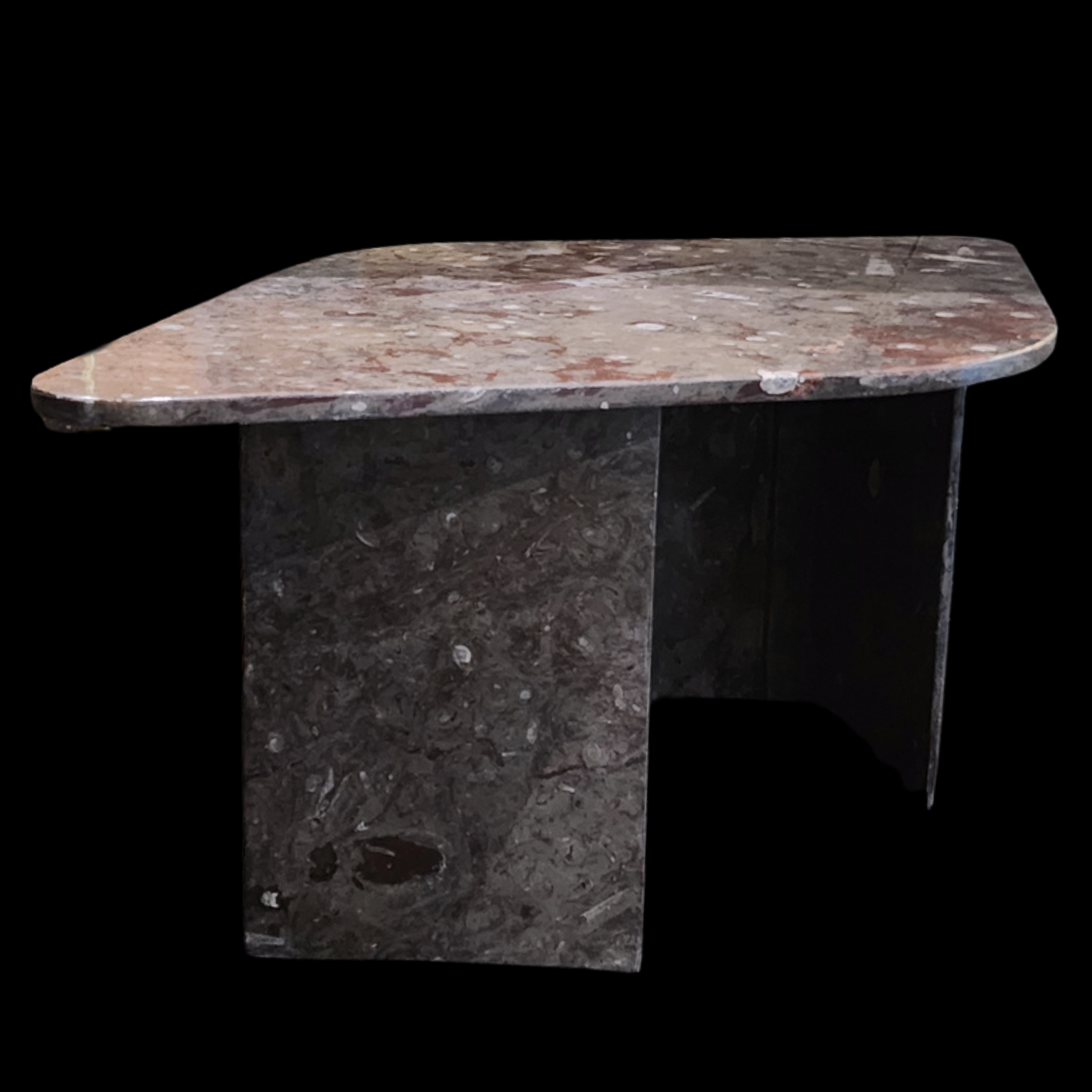 Marble Fossil Table with Orthoceras and Gastropod Fossils - preview photo 1123