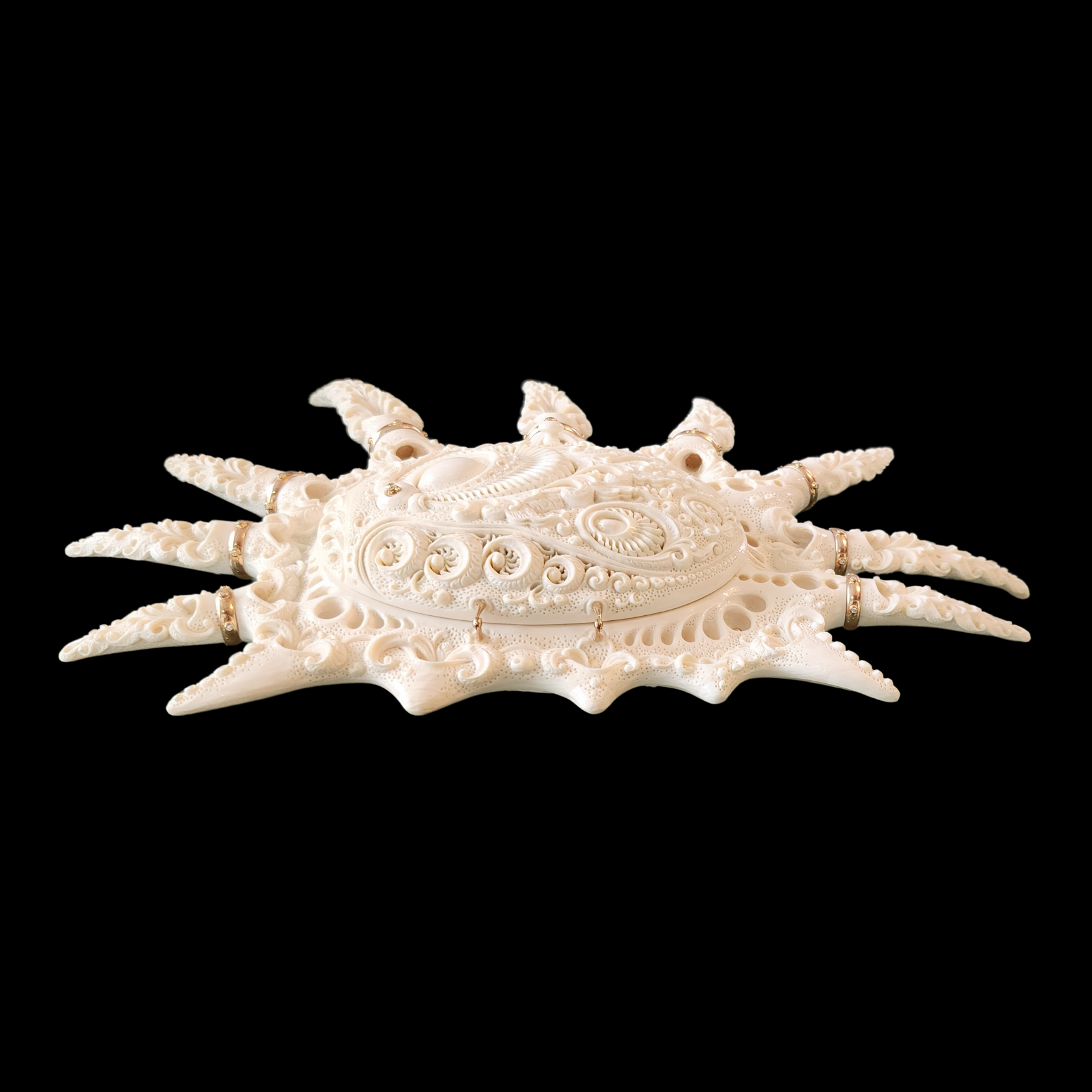 Mammoth Ivory Casket with Gold and Diamonds - preview photo 3123