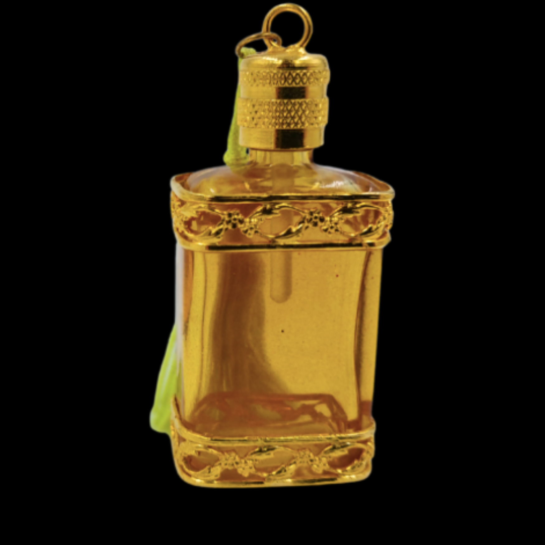 Amber Glass Perfume Bottle with Gilt Decoration - preview photo 3123